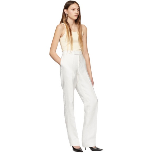 HELMUT LANG Slim-fit trousers in natural white NWT Size 2 - Picture 1 of 9